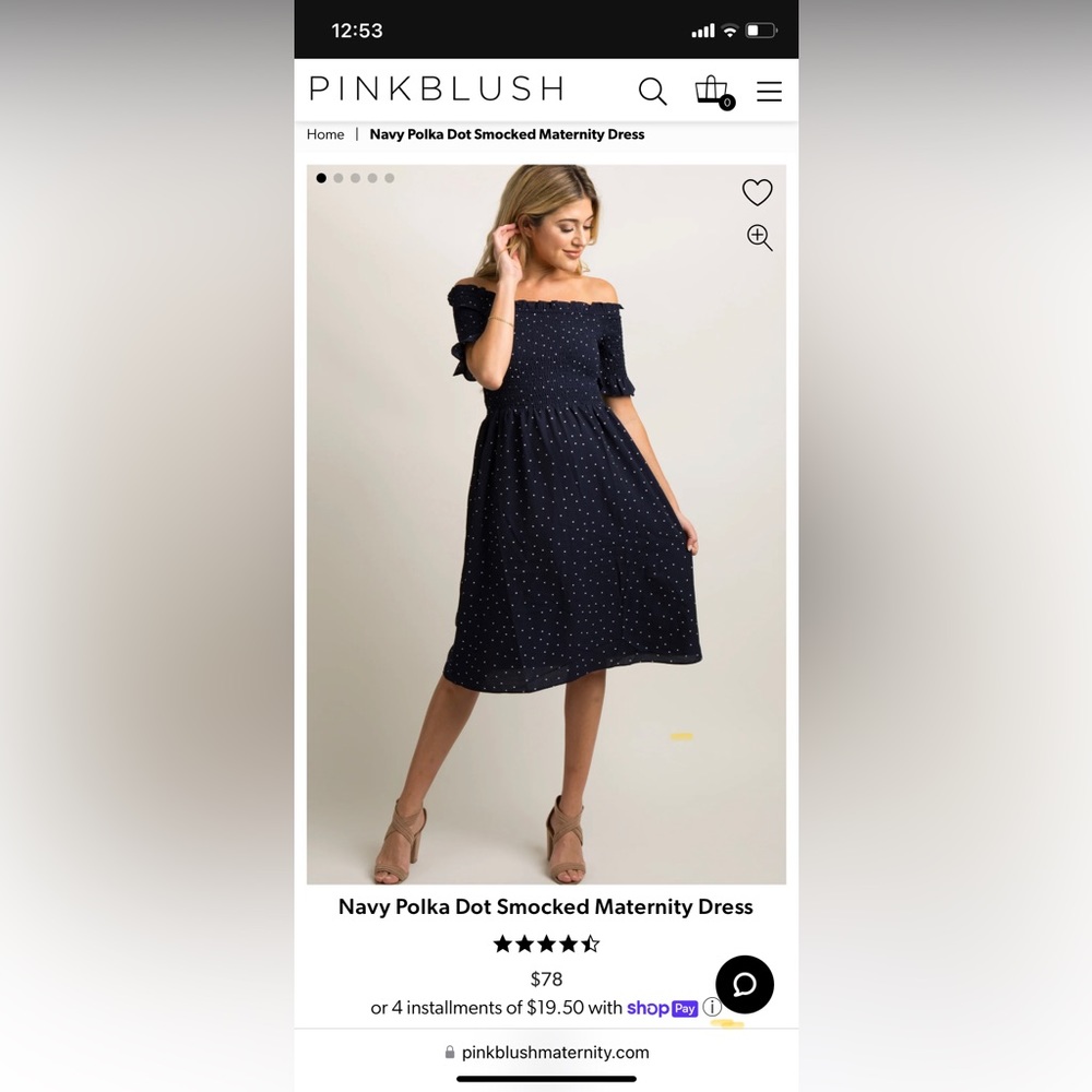 Pinkblush Navy Blue Polka Dot Midi Dress